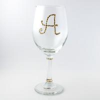 Monogrammed Bling Wine Glasses